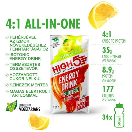 4:1 Energy Drink with Protein - Citrus 47g