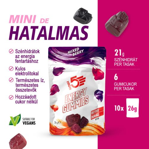 Energy Gummies Málna 26g (6db Gumicukor)