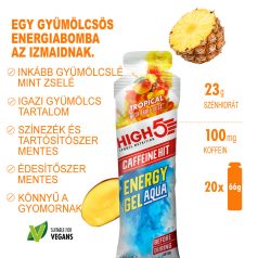  High5 Energy Gel Aqua Caffeine HIT - Tropical 66g (100mg koffein)