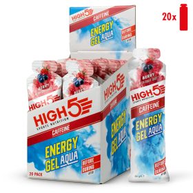 High5 Energy Gel Aqua Caffeine - Málna 20x66g